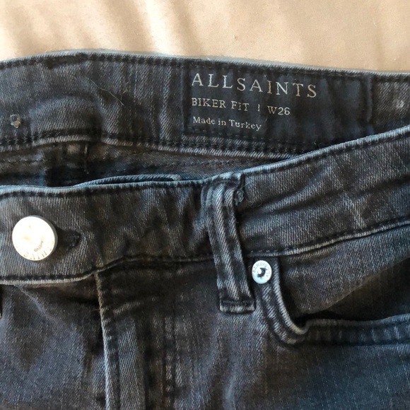 All Saints biker fit black skinny jeans - Picture 2 of 4